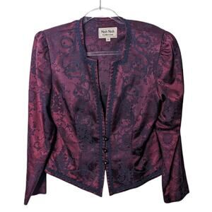 Vintage 80's Nah Nah Fitted Blazer Jacquard Renaissance Soutache Embroided